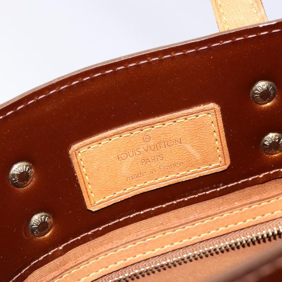 LOUIS VUITTON Monogram Vernis Reade PM Hand Bag Bronze M91146 LV Auth 141113