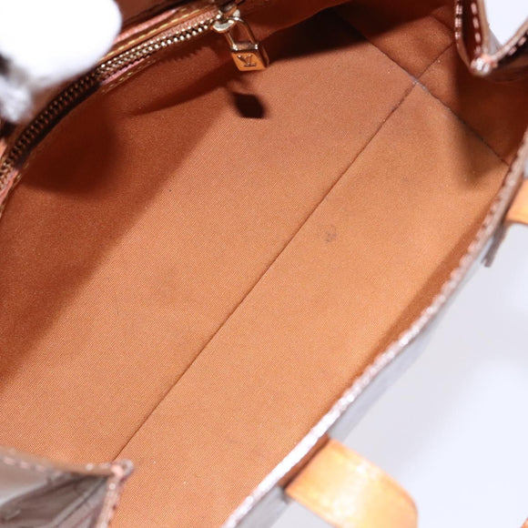 LOUIS VUITTON Monogram Vernis Reade PM Hand Bag Bronze M91146 LV Auth 141113