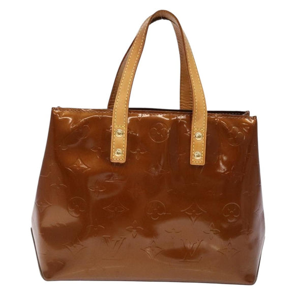 LOUIS VUITTON Monogram Vernis Reade PM Hand Bag Bronze M91146 LV Auth 141113