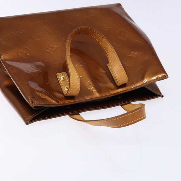 LOUIS VUITTON Monogram Vernis Reade PM Hand Bag Bronze M91146 LV Auth 141113