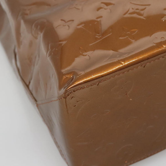 LOUIS VUITTON Monogram Vernis Reade MM Hand Bag Bronze M91143 LV Auth 141114