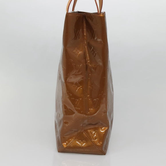 LOUIS VUITTON Monogram Vernis Reade MM Hand Bag Bronze M91143 LV Auth 141114