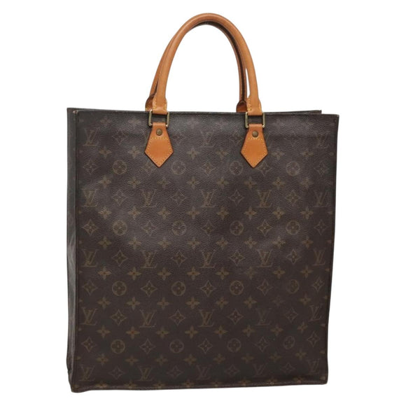 LOUIS VUITTON Monogram Sac Plat Hand Bag M51140 LV Auth 141120