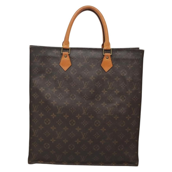 LOUIS VUITTON Monogram Sac Plat Hand Bag M51140 LV Auth 141120