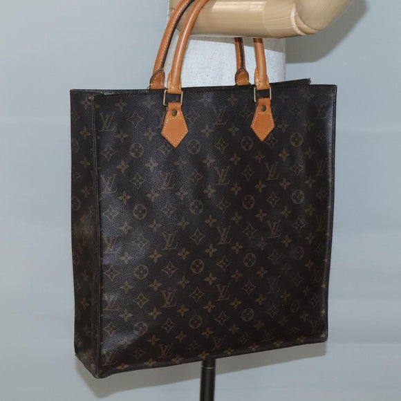 LOUIS VUITTON Monogram Sac Plat Hand Bag M51140 LV Auth 141120
