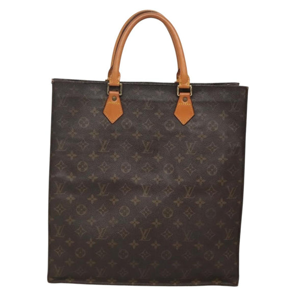 LOUIS VUITTON Monogram Sac Plat Hand Bag M51140 LV Auth 141120