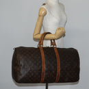 LOUIS VUITTON Monogram Keepall 55 Boston Bag M41424 LV Auth 141123-21