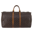 LOUIS VUITTON Monogram Keepall 55 Boston Bag M41424 LV Auth 141123-2