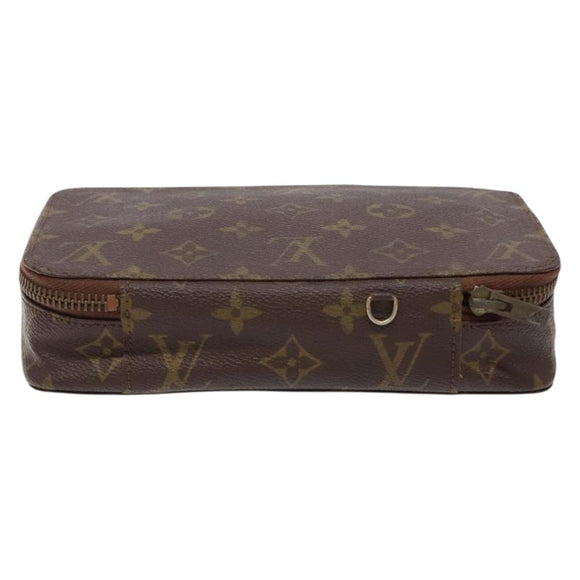 LOUIS VUITTON Monogram Poche Monte Carlo Jewelry Box Vintage M47352 Auth 141127