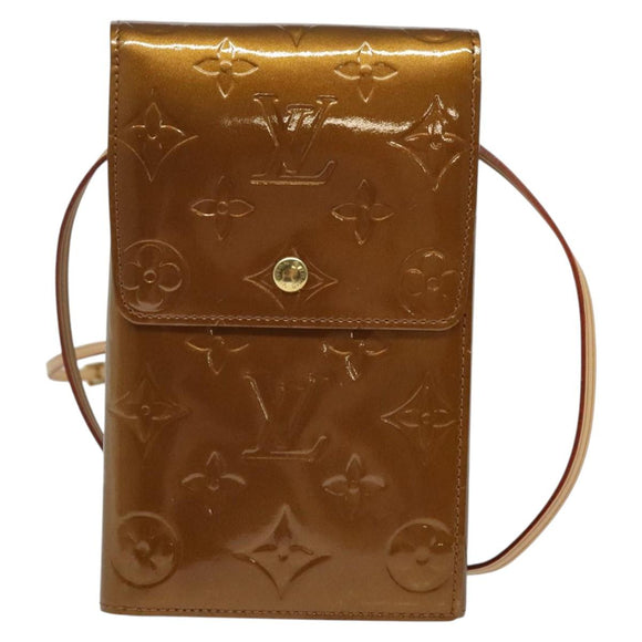 LOUIS VUITTON Monogram Vernis Walker Wallet Bronze M91154 LV Auth 141128