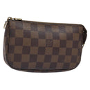 LOUIS VUITTON Damier Ebene Mini Pochette Accessoires Pouch N58009 LV Auth 141130-1