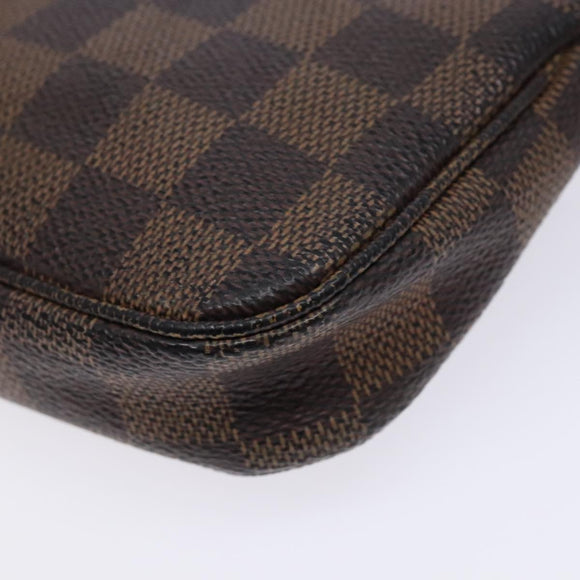 LOUIS VUITTON Damier Ebene Mini Pochette Accessoires Pouch N58009 LV Auth 141130