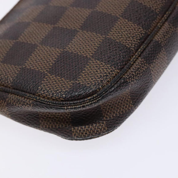 LOUIS VUITTON Damier Ebene Mini Pochette Accessoires Pouch N58009 LV Auth 141130