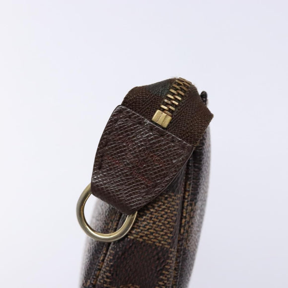 LOUIS VUITTON Damier Ebene Mini Pochette Accessoires Pouch N58009 LV Auth 141130