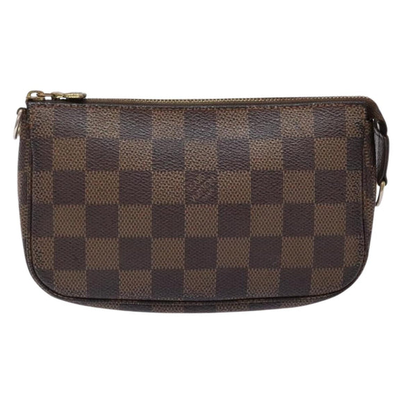 LOUIS VUITTON Damier Ebene Mini Pochette Accessoires Pouch N58009 LV Auth 141130