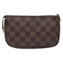 LOUIS VUITTON Damier Ebene Mini Pochette Accessoires Pouch N58009 LV Auth 141130-2