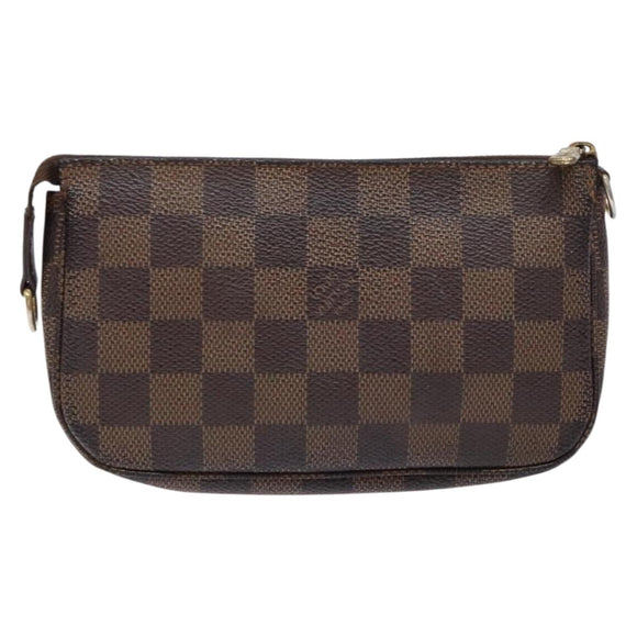 LOUIS VUITTON Damier Ebene Mini Pochette Accessoires Pouch N58009 LV Auth 141130