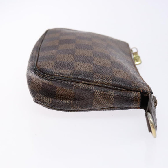 LOUIS VUITTON Damier Ebene Mini Pochette Accessoires Pouch N58009 LV Auth 141130