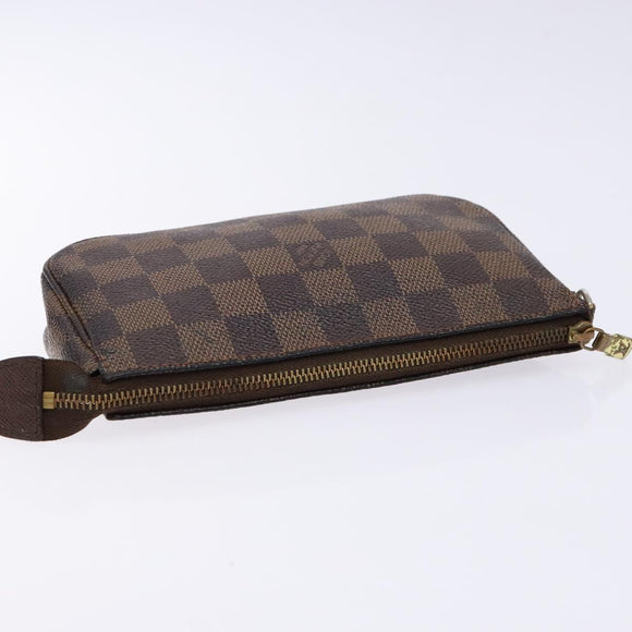 LOUIS VUITTON Damier Ebene Mini Pochette Accessoires Pouch N58009 LV Auth 141130