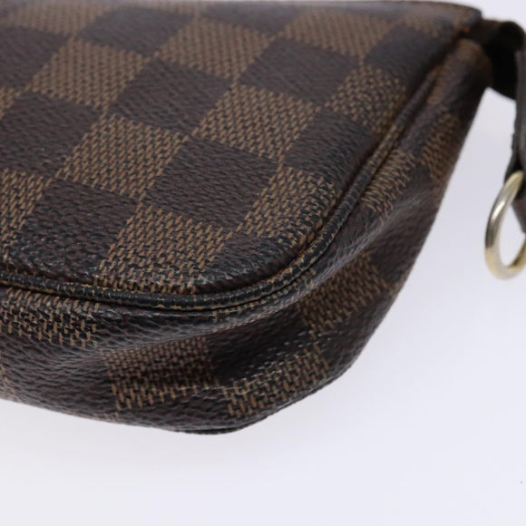 LOUIS VUITTON Damier Ebene Mini Pochette Accessoires Pouch N58009 LV Auth 141130