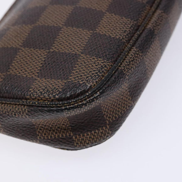 LOUIS VUITTON Damier Ebene Mini Pochette Accessoires Pouch N58009 LV Auth 141130