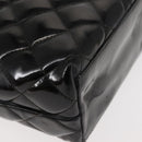 CHANEL Matelasse Shoulder Bag Patent leather Black Gold CC Auth 141133-12