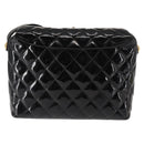 CHANEL Matelasse Shoulder Bag Patent leather Black Gold CC Auth 141133-3