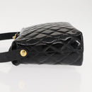 CHANEL Matelasse Shoulder Bag Patent leather Black Gold CC Auth 141133-5