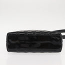 CHANEL Matelasse Shoulder Bag Patent leather Black Gold CC Auth 141133-9