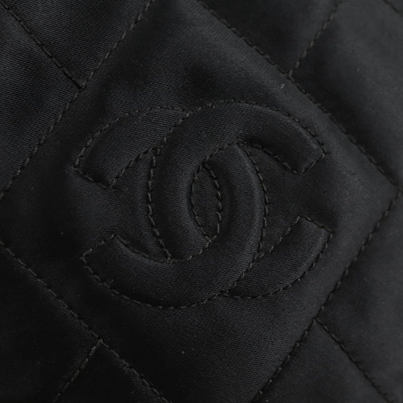 CHANEL Matelasse Waist Bag Satin Black Gold CC Auth 141135V