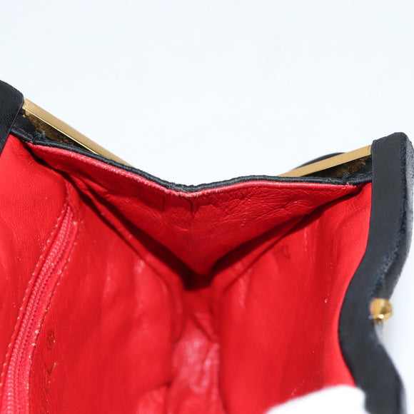 CHANEL Matelasse Waist Bag Satin Black Gold CC Auth 141135V