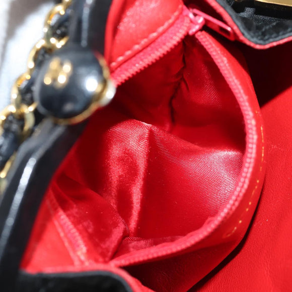 CHANEL Matelasse Waist Bag Satin Black Gold CC Auth 141135V