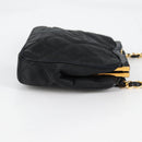 CHANEL Matelasse Waist Bag Satin Black Gold CC Auth 141135V-5