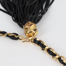 CHANEL Matelasse Waist Bag Satin Black Gold CC Auth 141135V-9