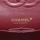 CHANEL Matelasse 25 Double Flap Chain Bag Caviar Skin Black Gold CC Auth 141138M-24