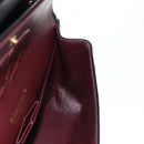 CHANEL Matelasse 25 Double Flap Chain Bag Caviar Skin Black Gold CC Auth 141138M-25