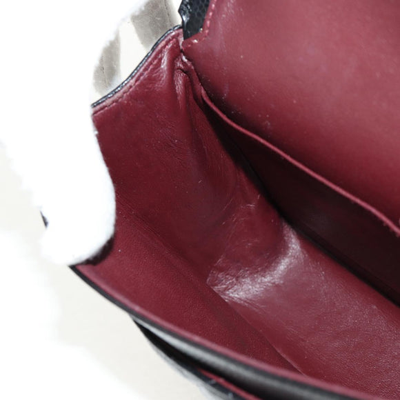 CHANEL Matelasse 25 Double Flap Chain Bag Caviar Skin Black Gold CC Auth 141138M