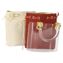 Salvatore Ferragamo Gancini handtas plastic rood transparant beige Authentiek 141145-1