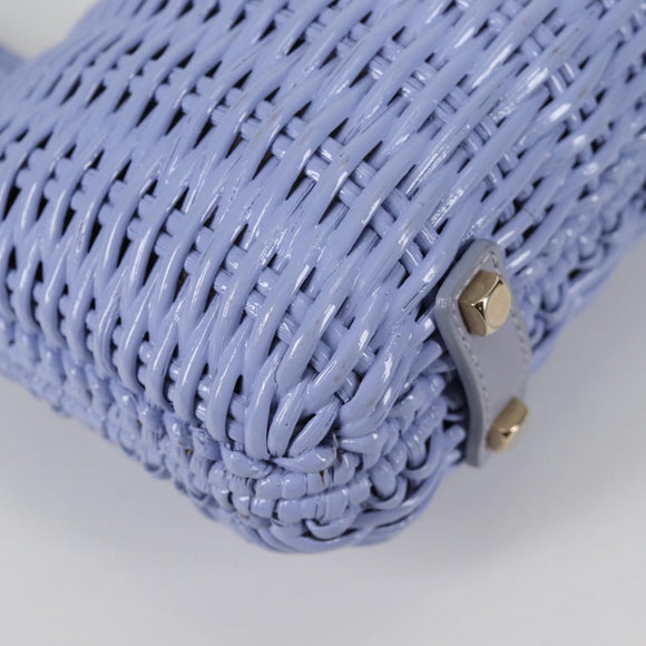 Salvatore Ferragamo Gancini Hand Bag Rattan Purple Gold Auth 141146V