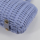 Salvatore Ferragamo Gancini Hand Bag Rattan Purple Gold Auth 141146V-11