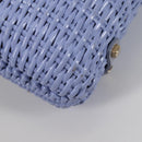 Salvatore Ferragamo Gancini Hand Bag Rattan Purple Gold Auth 141146V-12