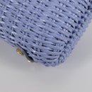 Salvatore Ferragamo Gancini Hand Bag Rattan Purple Gold Auth 141146V-13