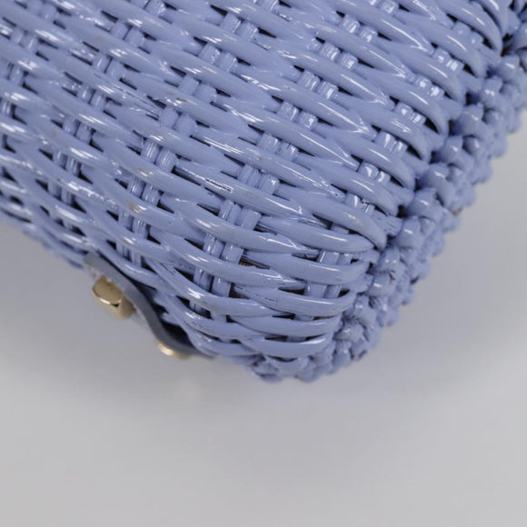 Salvatore Ferragamo Gancini Hand Bag Rattan Purple Gold Auth 141146V