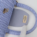 Salvatore Ferragamo Gancini Hand Bag Rattan Purple Gold Auth 141146V-15