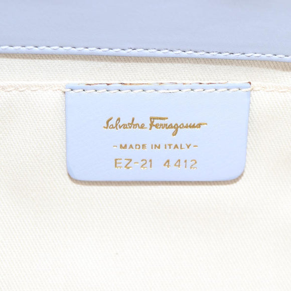 Salvatore Ferragamo Gancini Hand Bag Rattan Purple Gold Auth 141146V