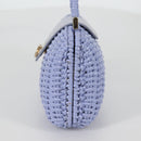 Salvatore Ferragamo Gancini Hand Bag Rattan Purple Gold Auth 141146V-4