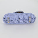 Salvatore Ferragamo Gancini Hand Bag Rattan Purple Gold Auth 141146V-9