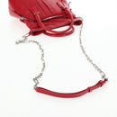 Maison Margiela 5AC Mini Hand Bag Leather 2way Red Silver Auth 141149M-10