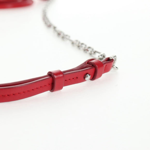 Maison Margiela 5AC Mini Hand Bag Leather 2way Red Silver Auth 141149M