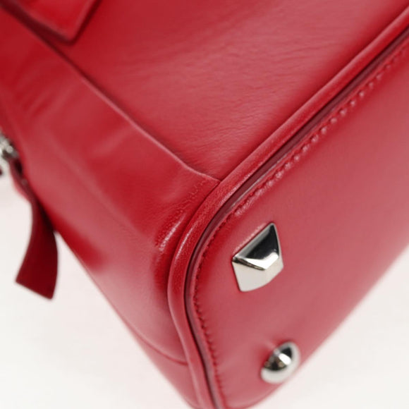 Maison Margiela 5AC Mini Hand Bag Leather 2way Red Silver Auth 141149M